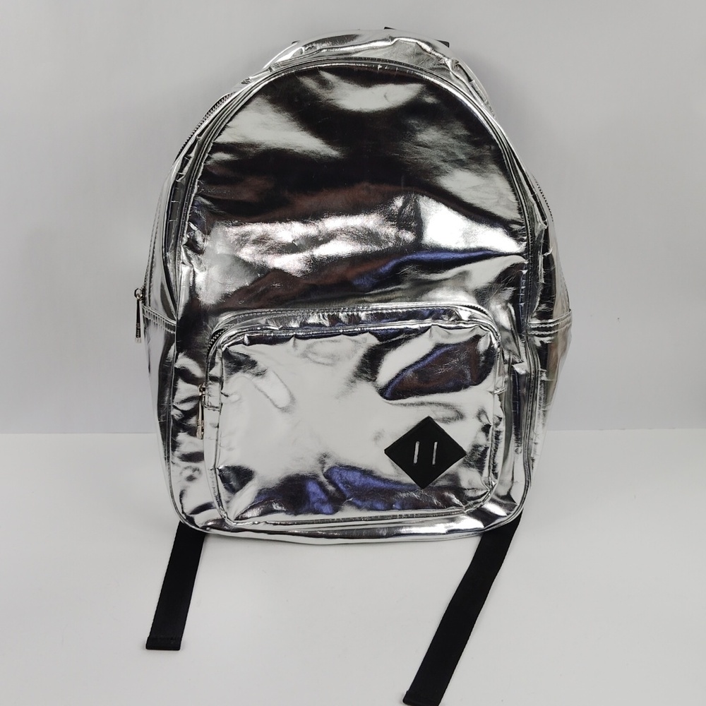 Madden Girl Silver Metallic Backpack